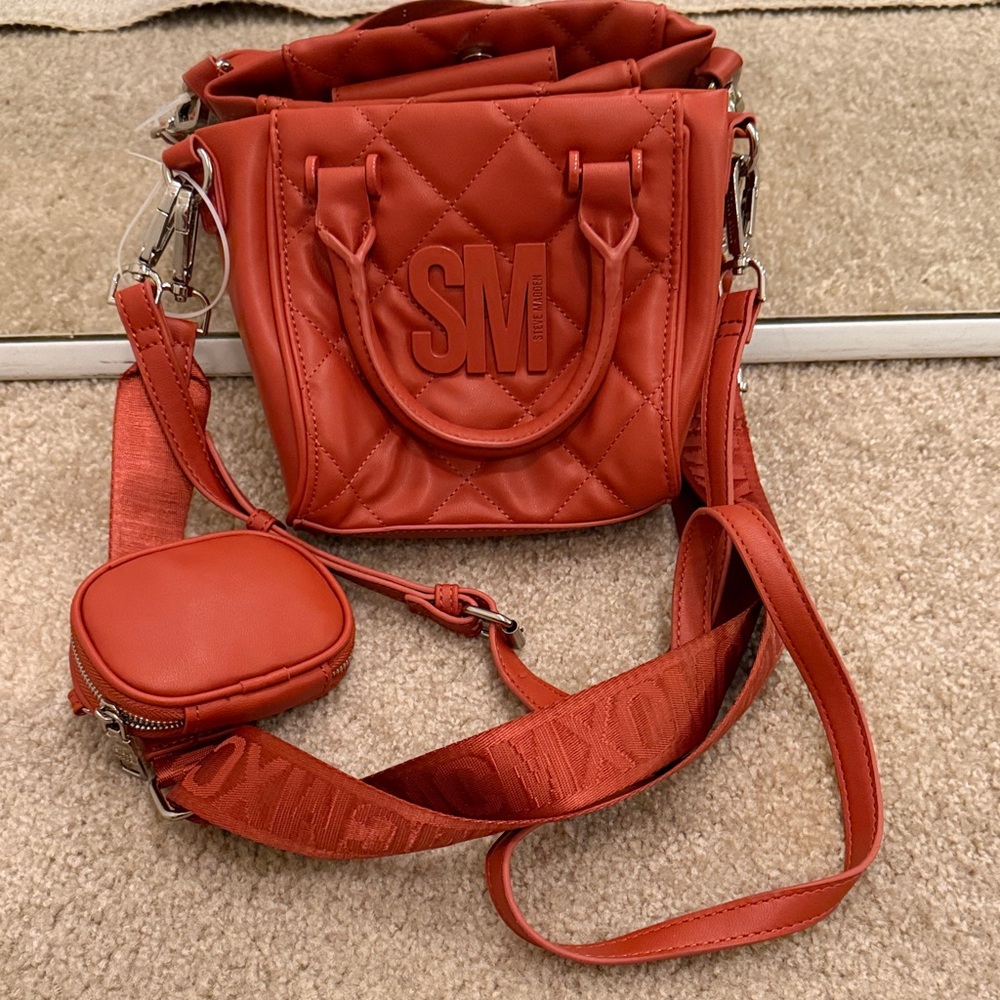 Steve Madden Orange Quilted Crossbody Bag